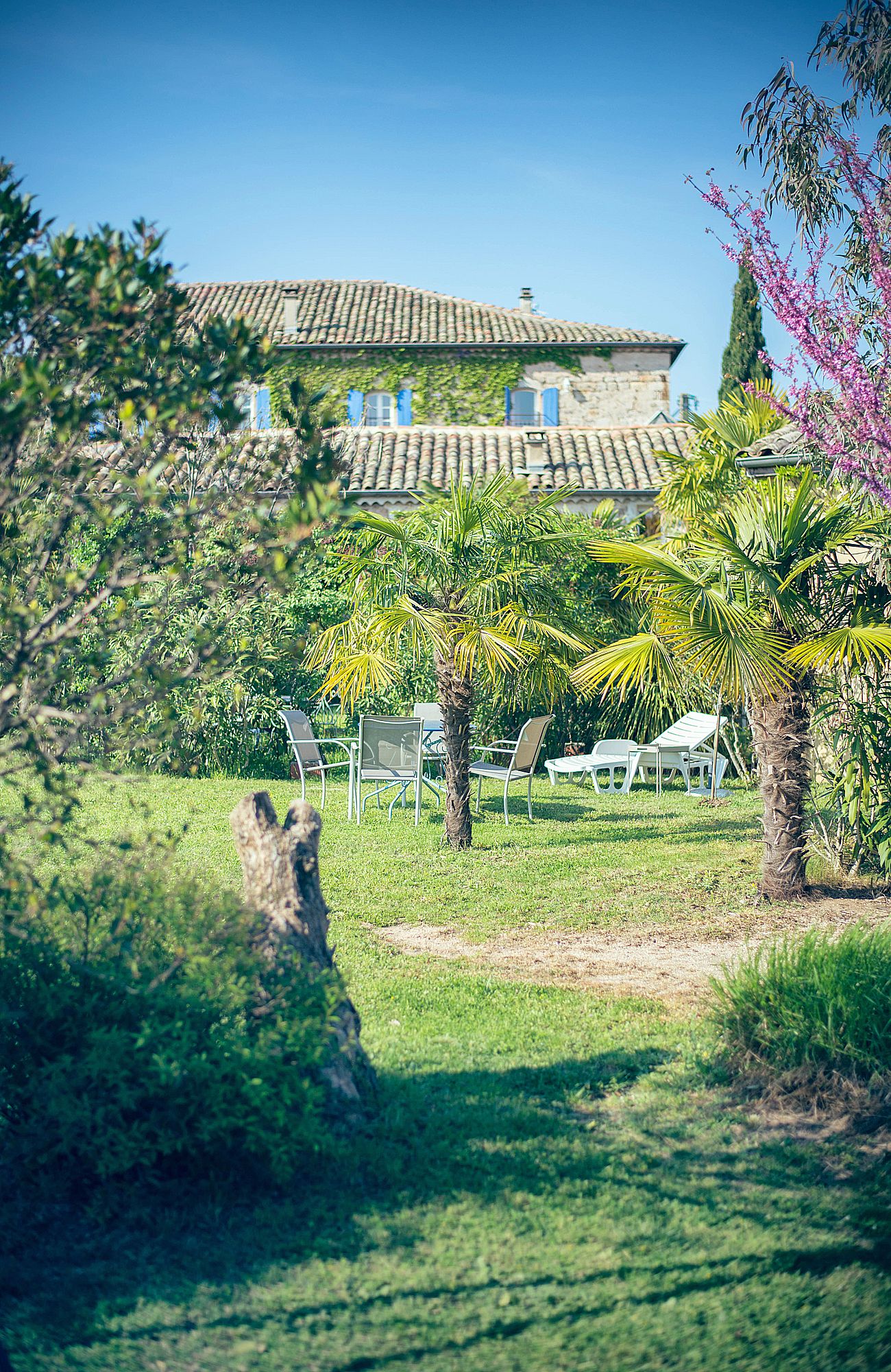 Le Mas Bleu - Entrée des gites à balbiac Ardèche